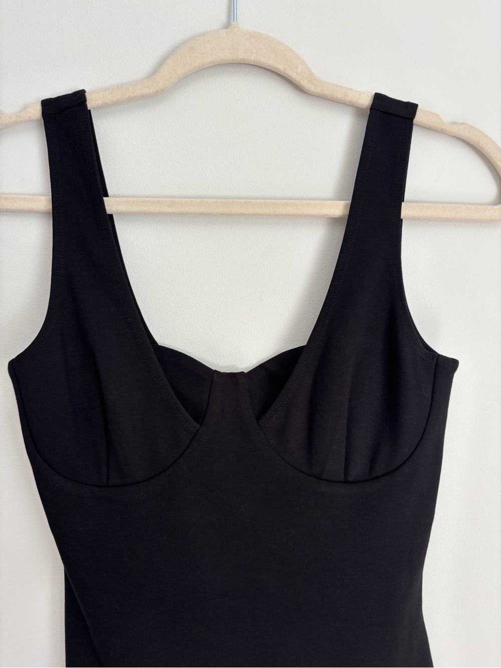 NWT Lovers + Friends Black Sculpted Bust Bodysuit